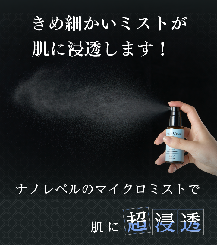 きめ細かいミストが肌に浸透します！